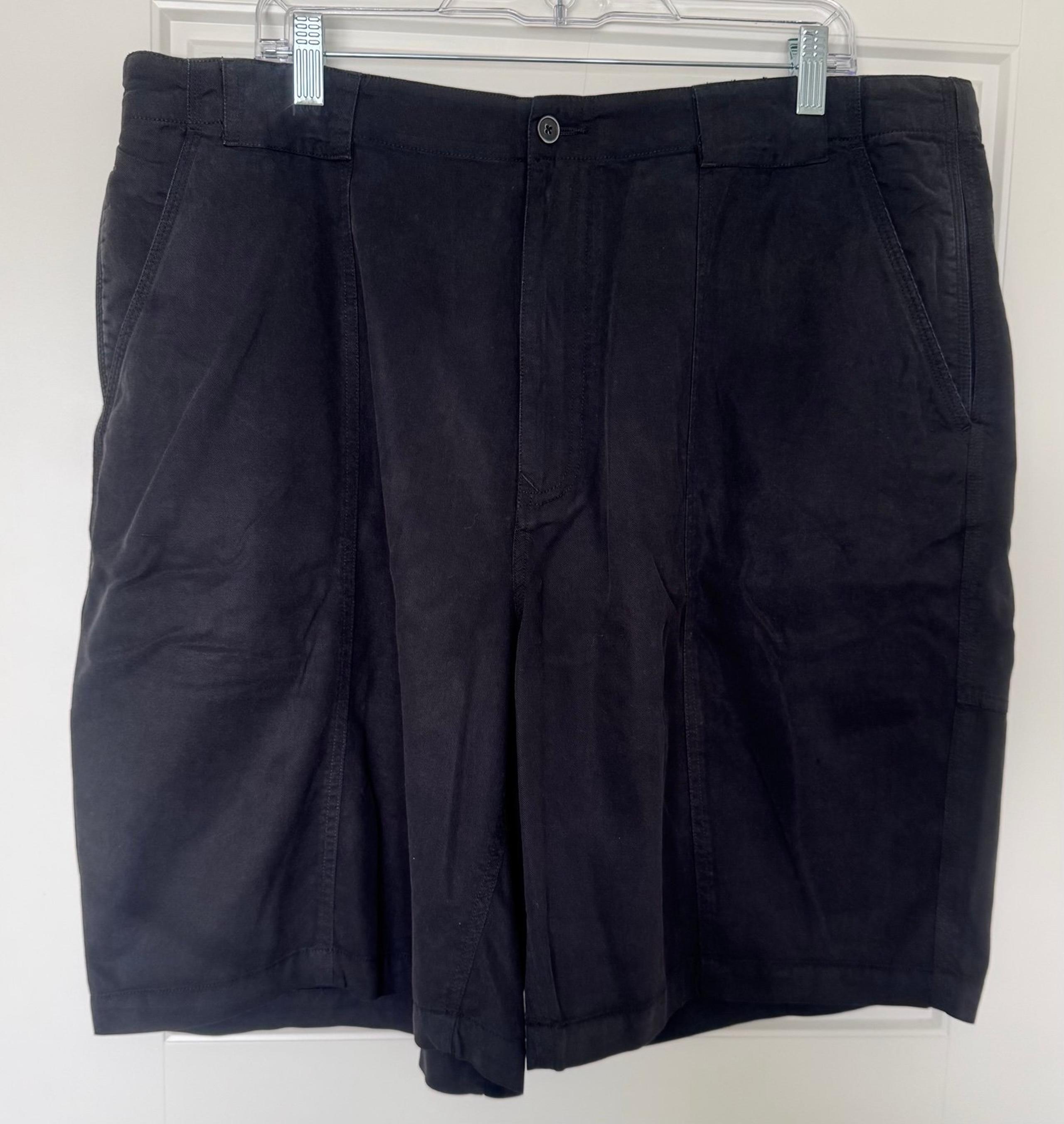 Tommy Bahama Shorts Mens sz 40 Black Tencel Cotton Elastic Waist MSRP $90