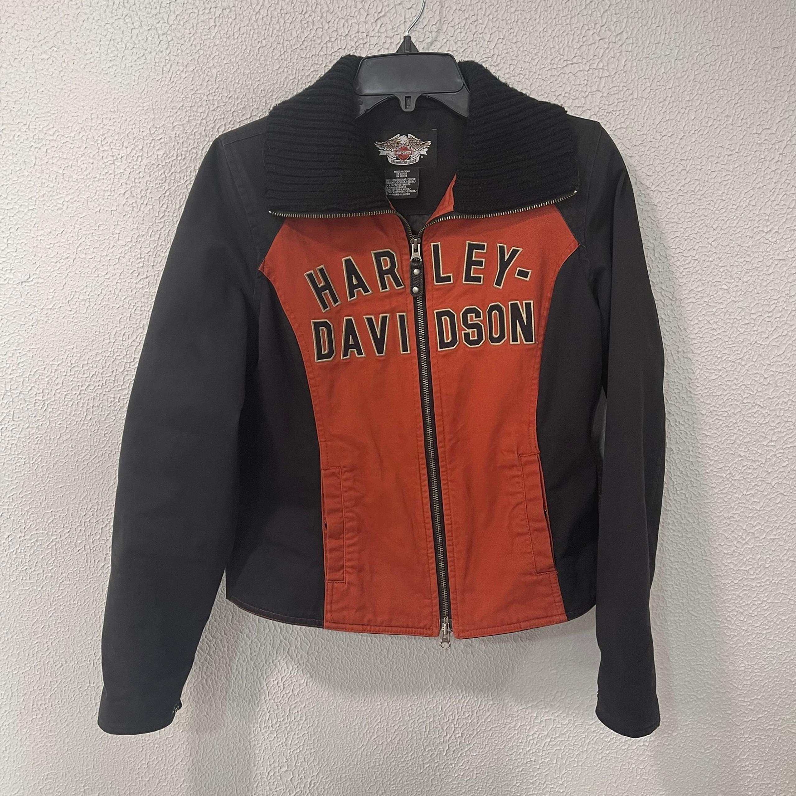 Harley Davidson Motorcycles Men’s Zip Up Lined Jacket, Size Medium. “Lets Ride”