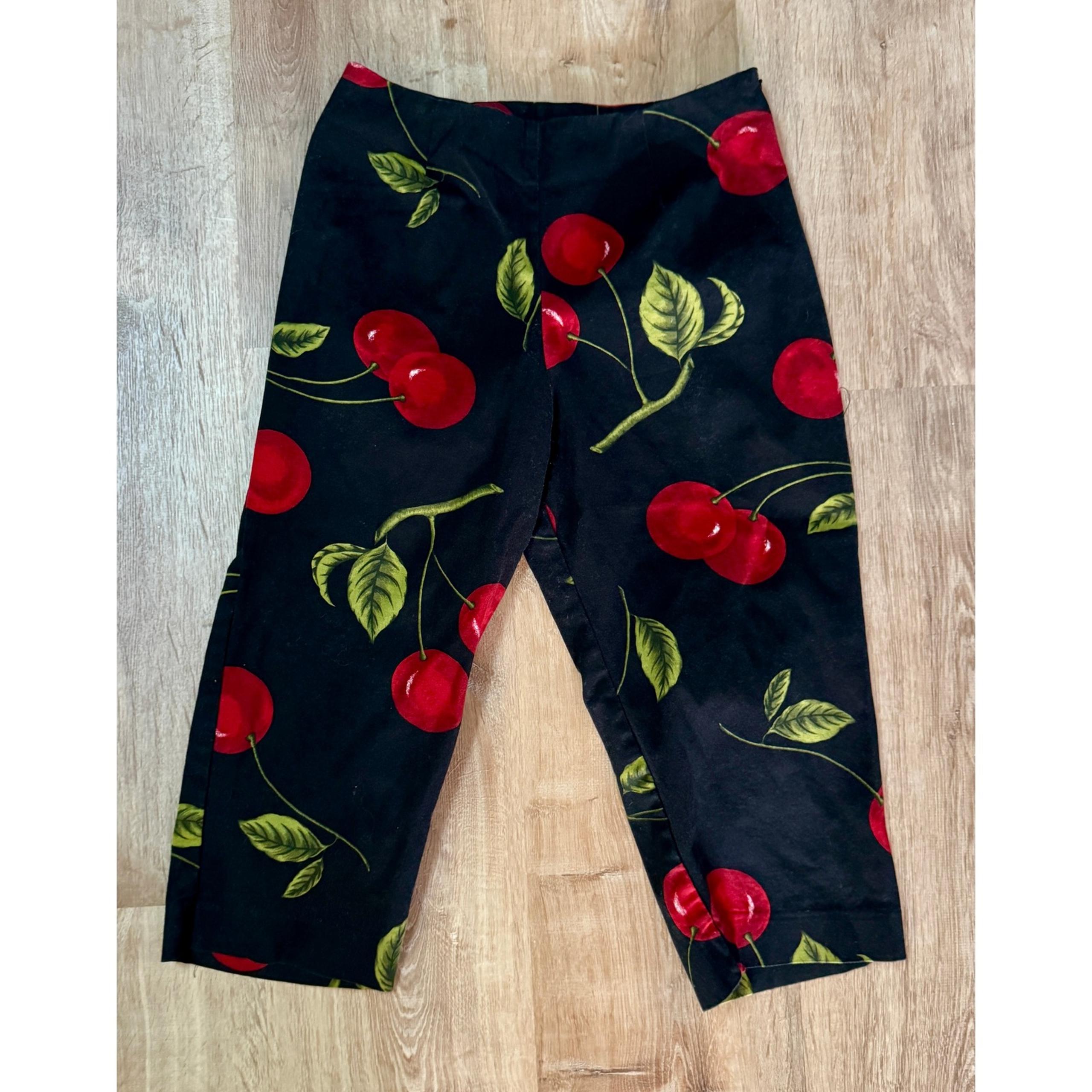 Briggs Petite Cherry Print Cropped Pants Women's Size 12P