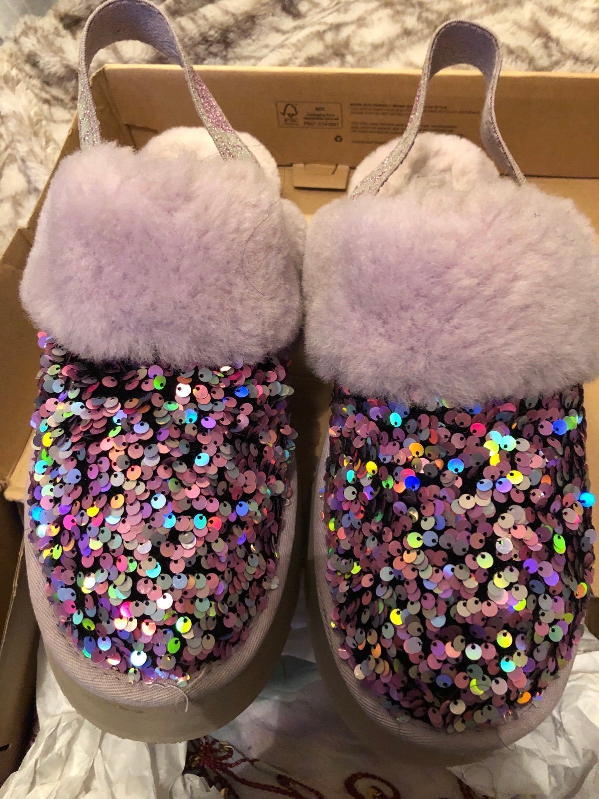 LNC RARE SPARKLY PURPLE PLATFORM UGGS sz 11
