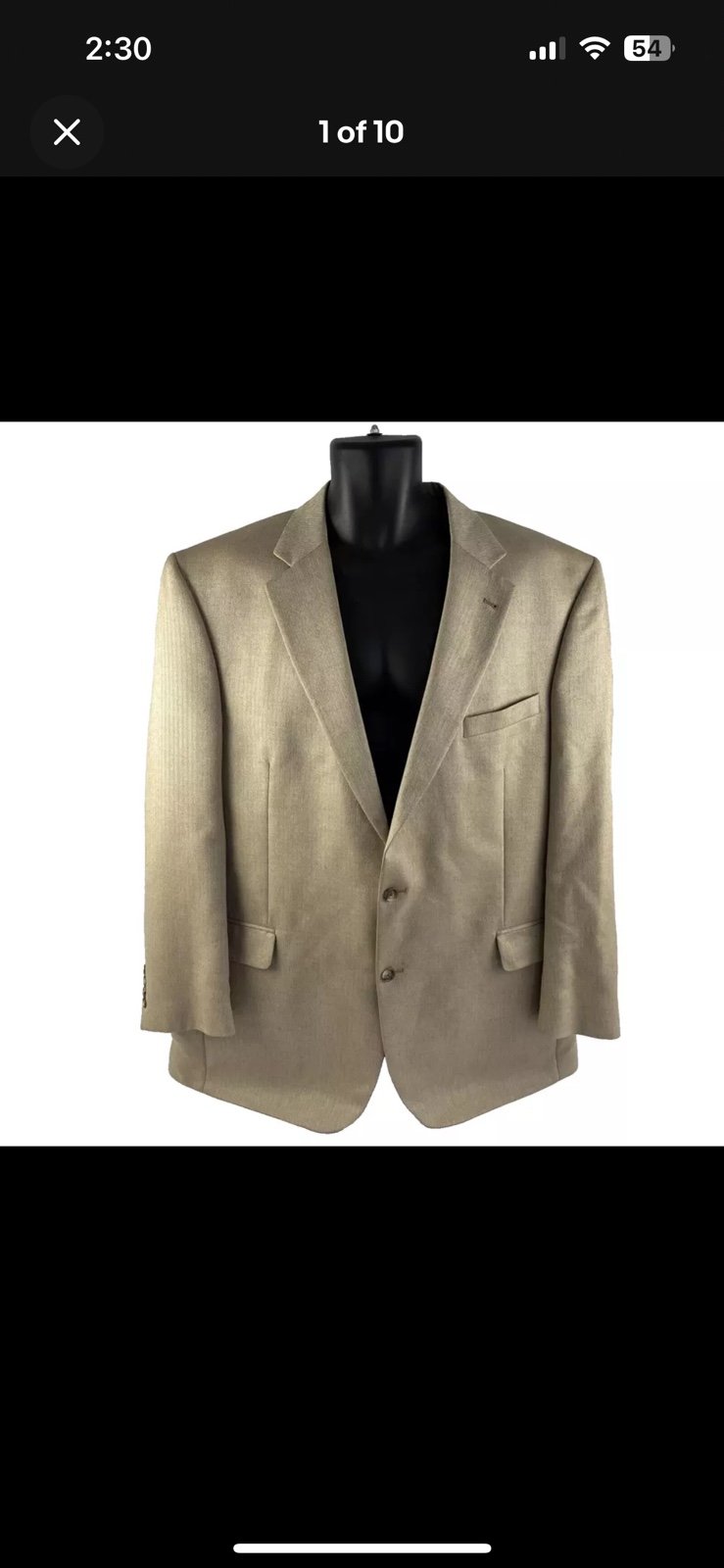 Mens Jos. A. Bank Silk Camel Hair Tan Blazer Sport Coat Jacket Sz 46L Tan