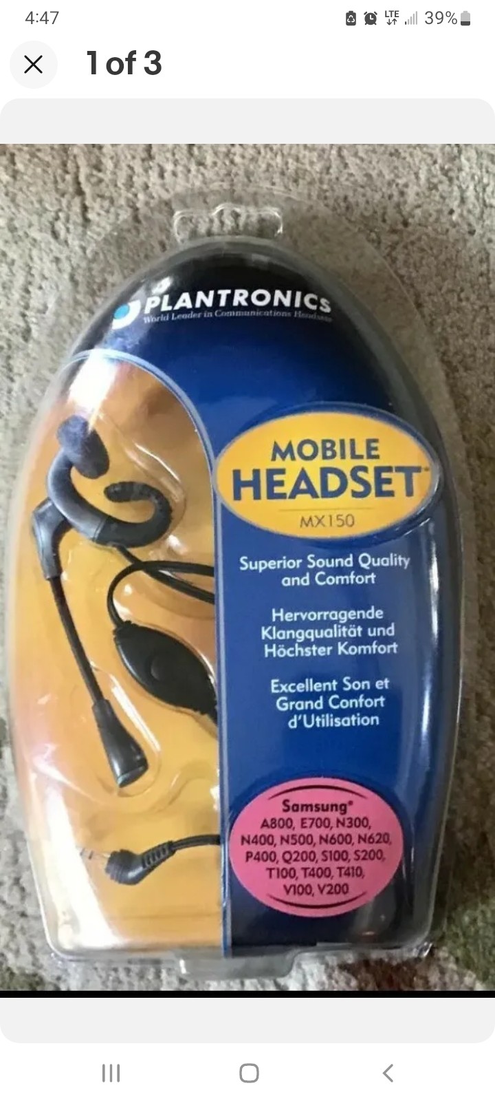 Plantronics MX150 Lot of 8. Flexible Boom Headsets For Samsung 2.5mm jack