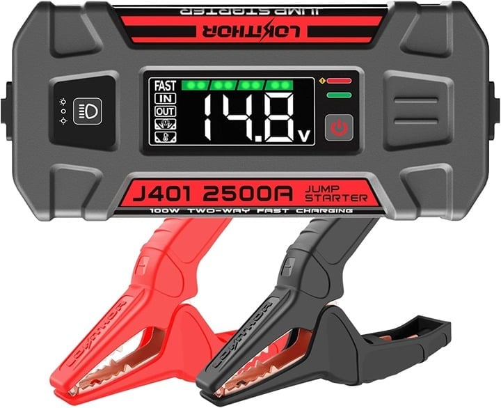 Jump Starter 2500A 12V Car Starter Gas Diesel