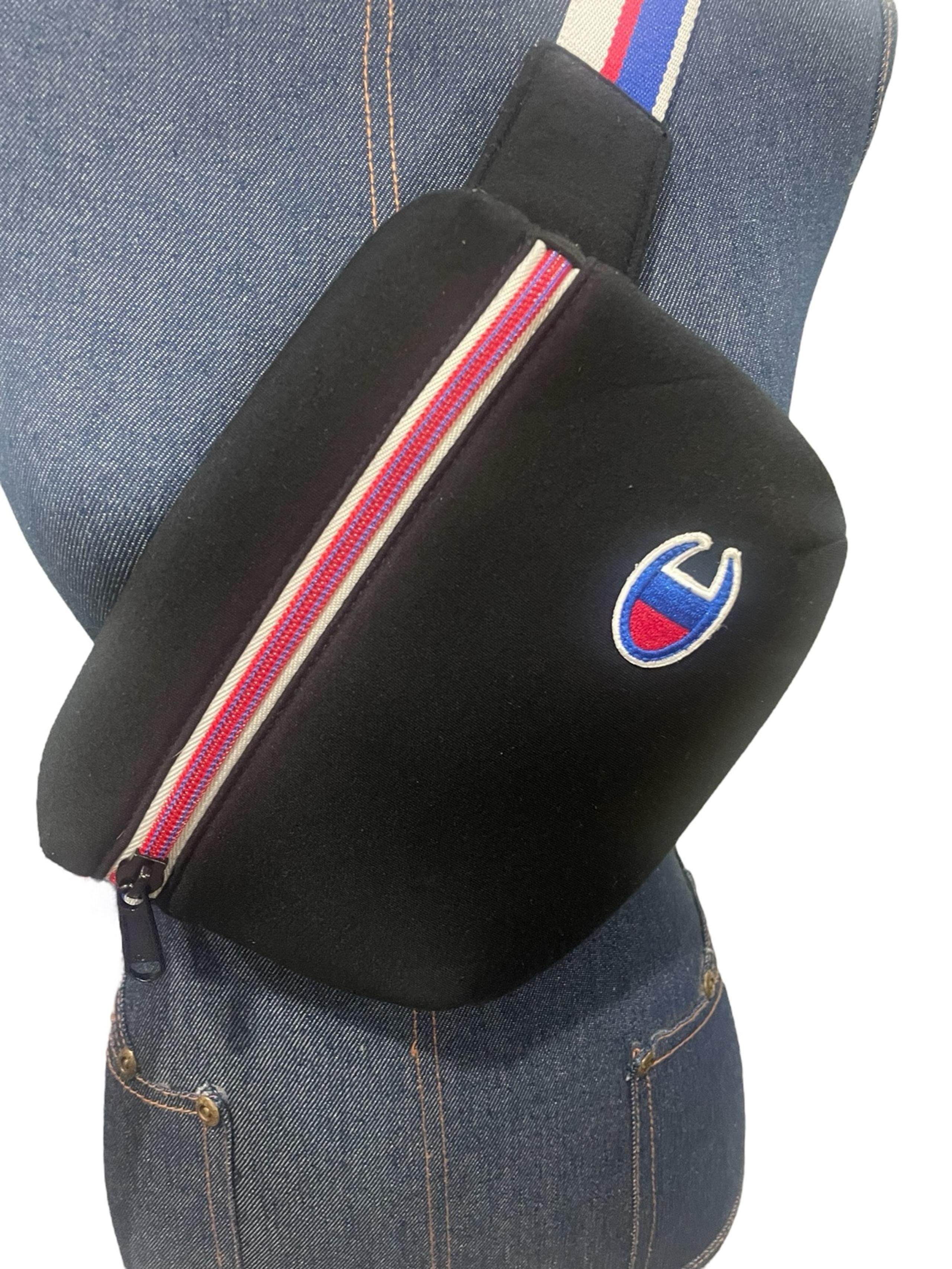 Champion Waist Bag Black Fanny Pack Crossbody - Logo Adjustable Wide Strap