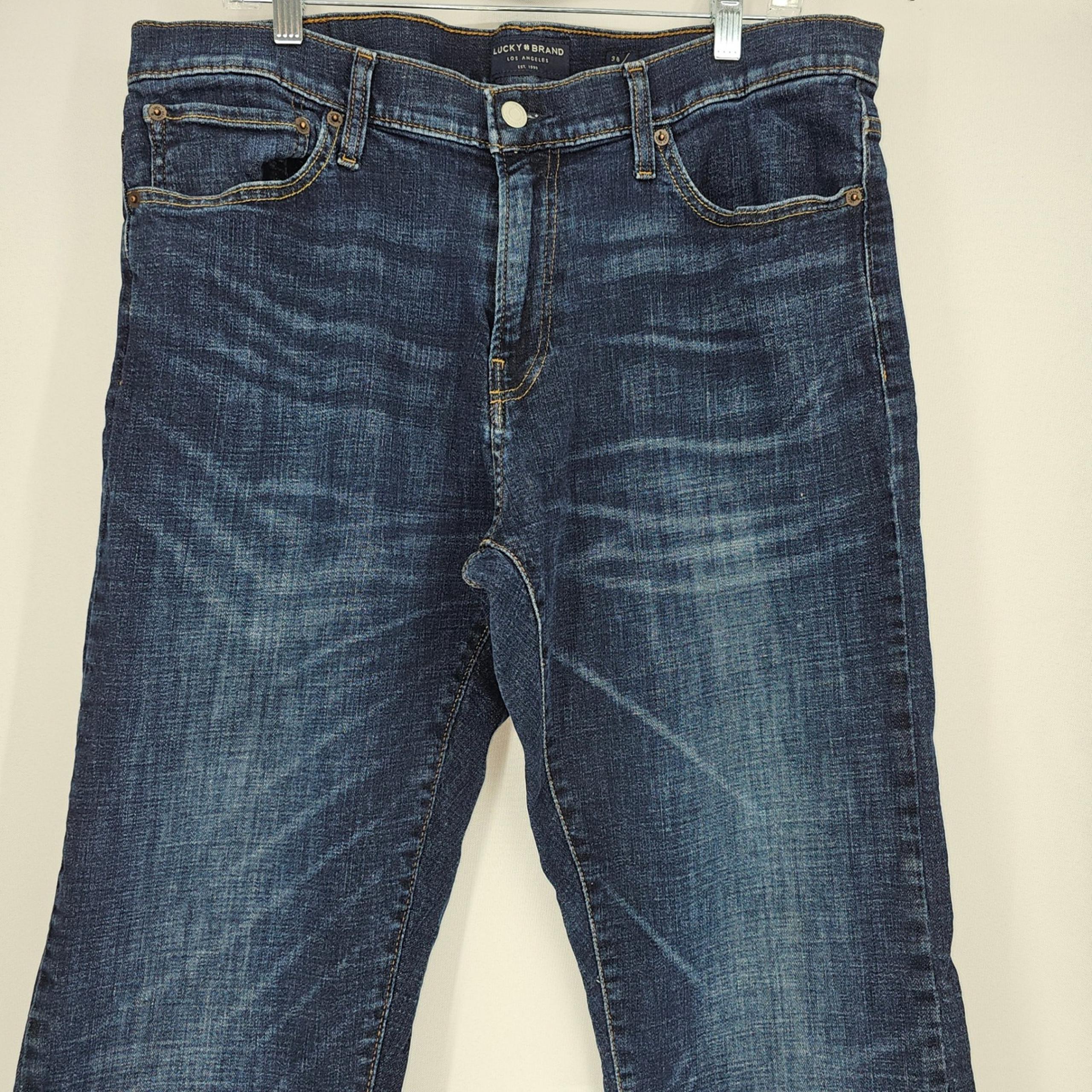 Lucky Brand 121 Heritage Jeans Dark Wash Denim Mens Size 38x32