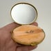 Vintage Evans Orange Rhinestone Floral Trellis Motif Mirror Powder Compact