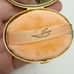 Vintage Evans Orange Rhinestone Floral Trellis Motif Mirror Powder Compact