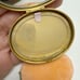 Vintage Evans Orange Rhinestone Floral Trellis Motif Mirror Powder Compact
