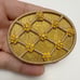 Vintage Evans Orange Rhinestone Floral Trellis Motif Mirror Powder Compact