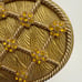 Vintage Evans Orange Rhinestone Floral Trellis Motif Mirror Powder Compact