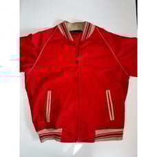 Champion Full Zip Varsity Jacket Men's Red Size Large Front Vintage