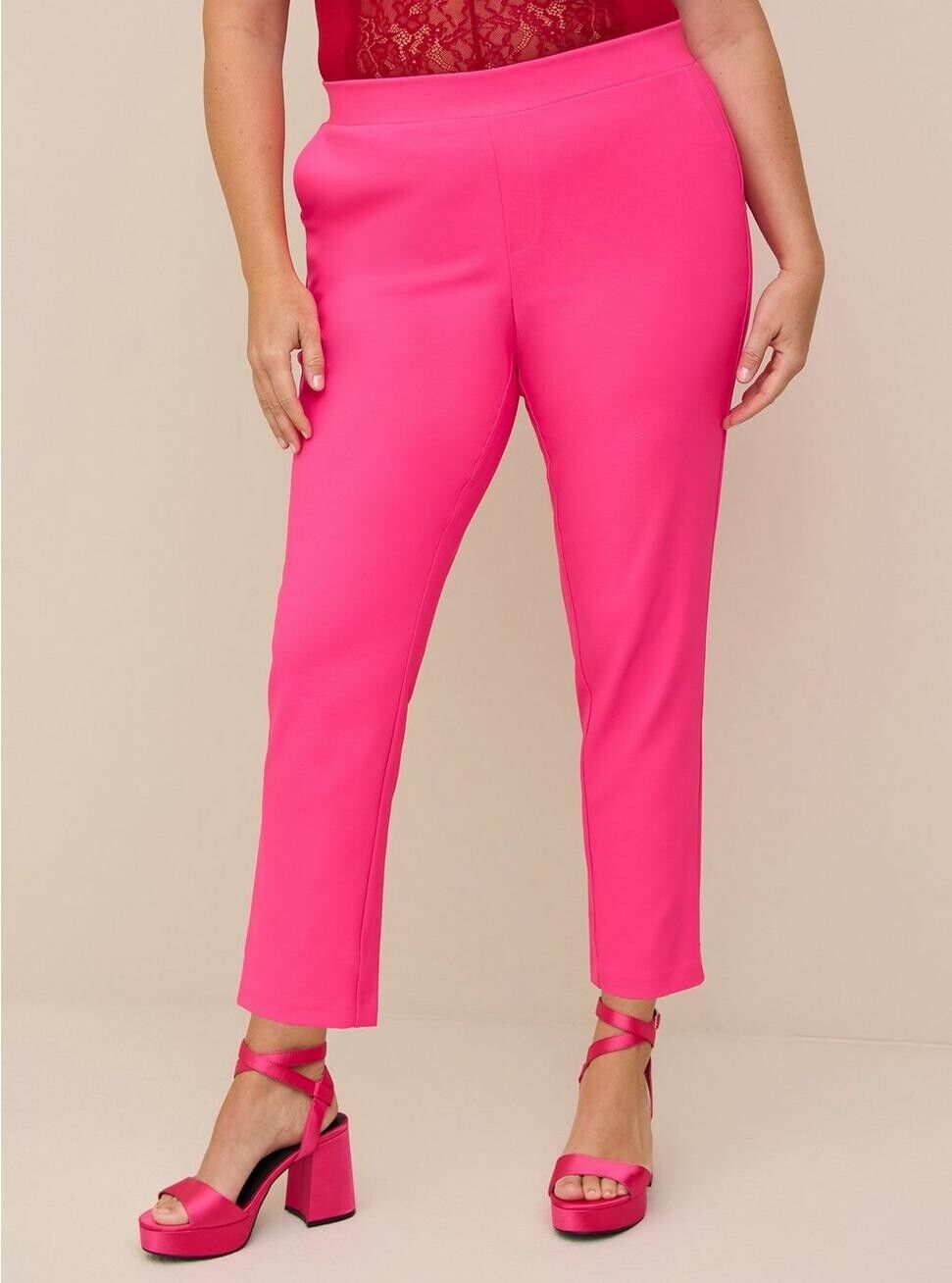 Torrid Pull-On Relaxed Taper Studio Refined Crepe High-Rise Pant 2X Tall NWT