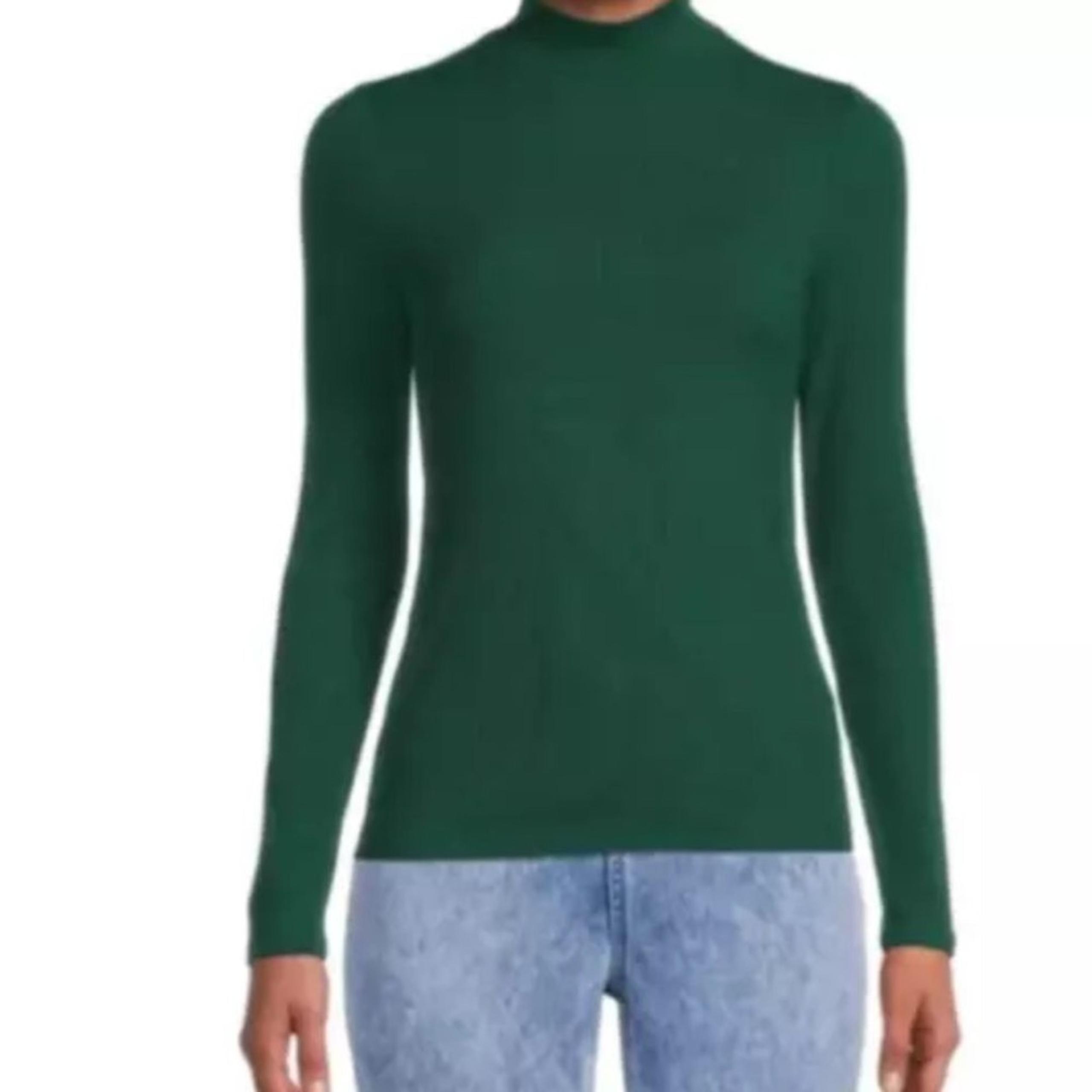 No Boundaries Women’s Juniors Long Sleeve Mock Neck Top Hunter Green Size Large