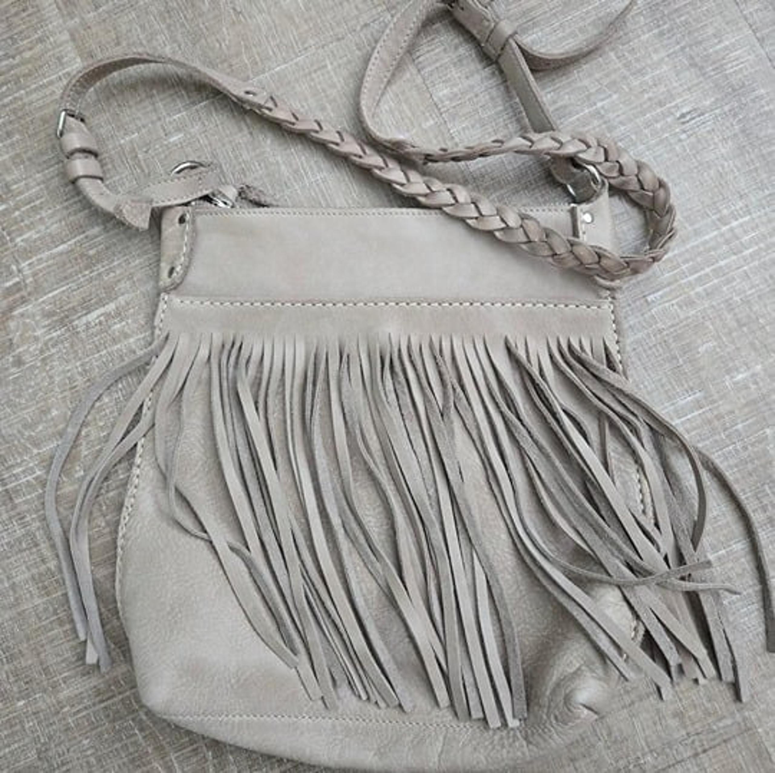 Roots Leather Fringe Bag