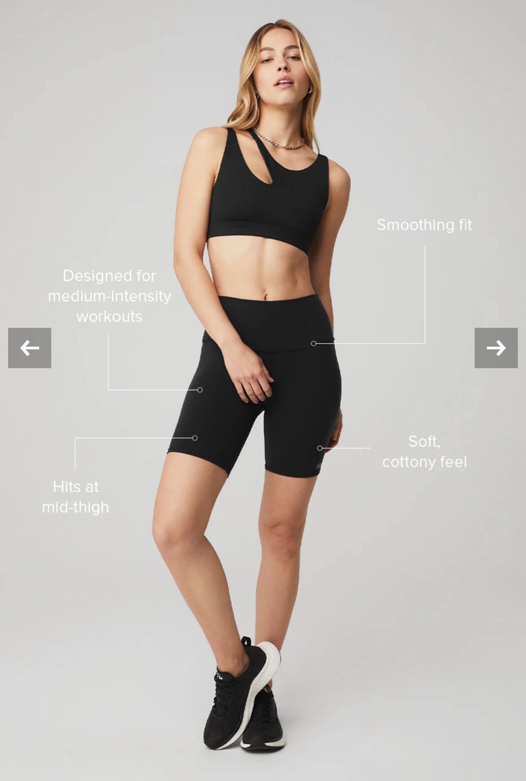 Alo 7 High-Waist Biker Short Black Sz XS Shorts