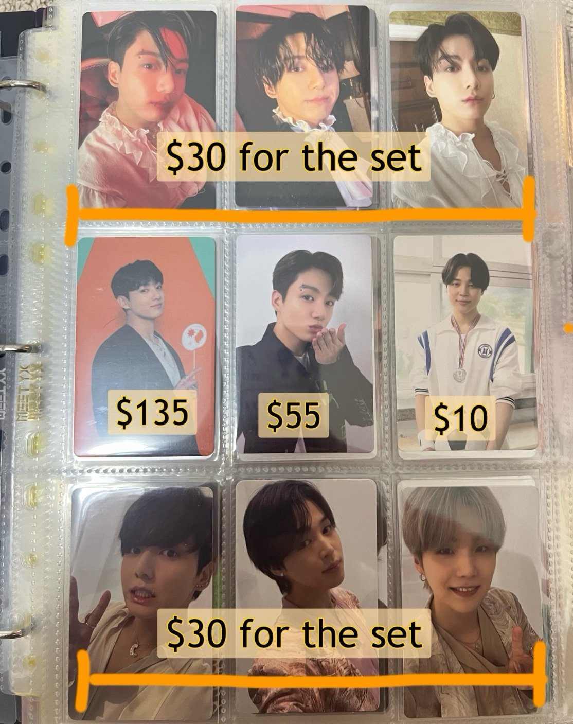 BTS jungkook photocard set