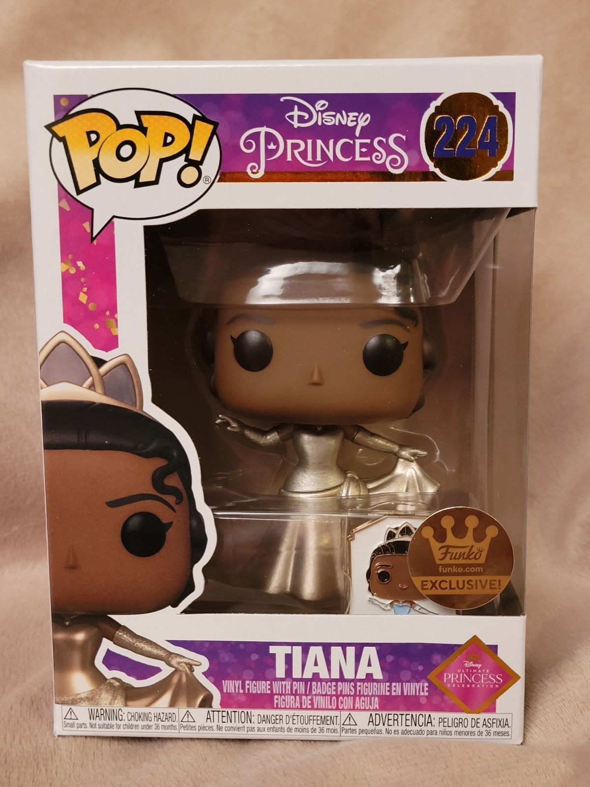 Funko Exclusive Golden Tiana with Pin #224