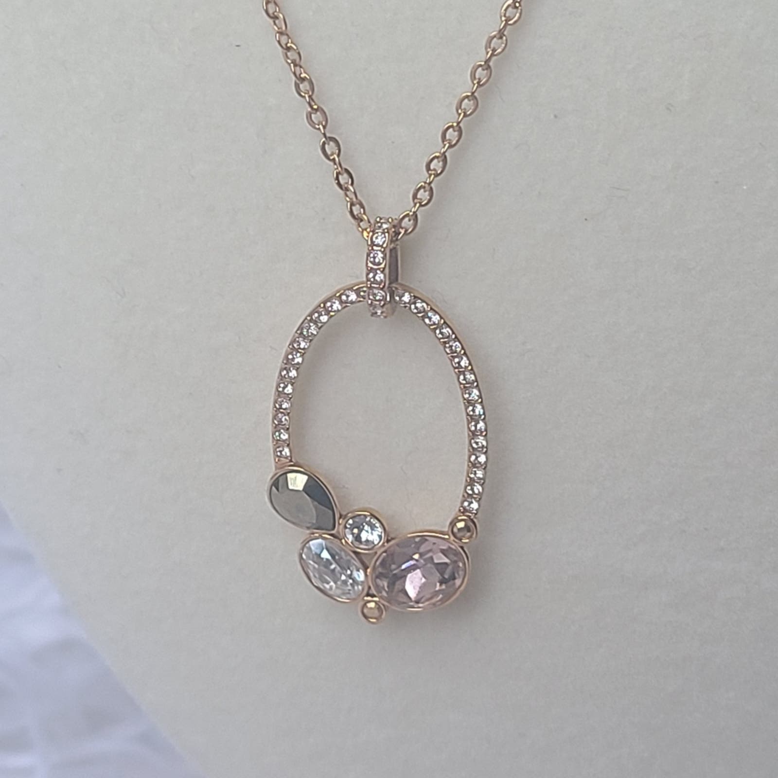 Swarovski Rose Gold Plated Pendant Necklace-Excellent Condition