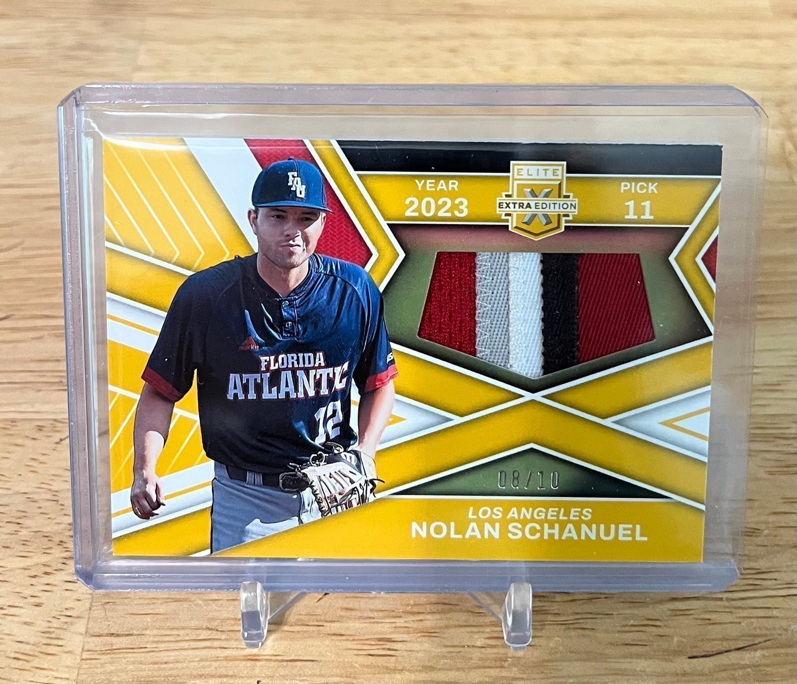 NOLAN SCHANUEL 2023 Elite Extra Edition FIRST ROUND MATERIALS 08/10 FR-NSH Angel