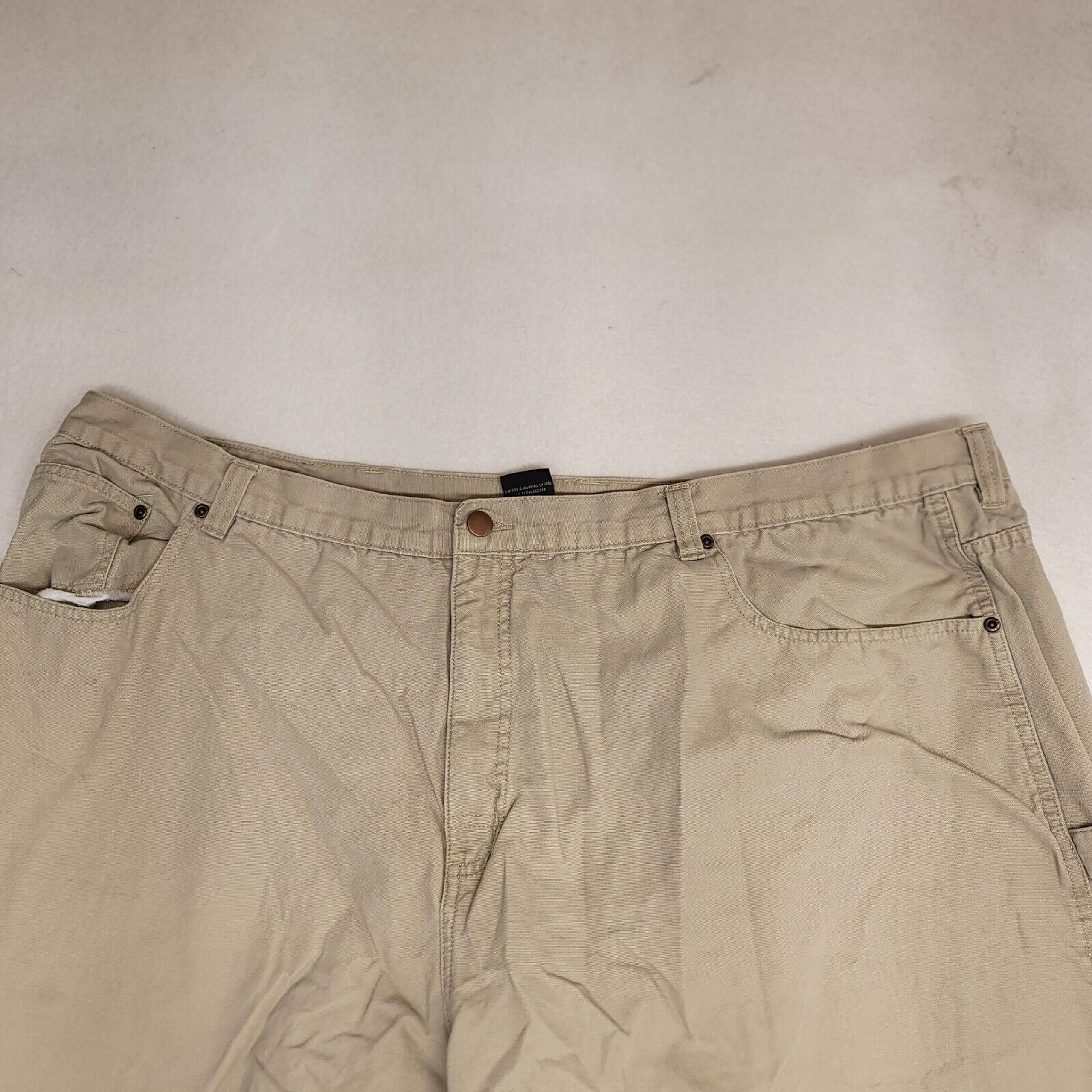 RedHead Casual Medium Wash Button Zip Chino Pants Mens Size 50x32 Beige