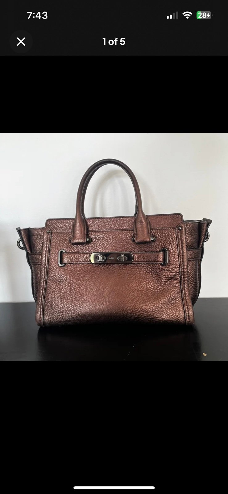 Coach SWAGGER Bag Large 27 Carryall Hand Bag in Bronze