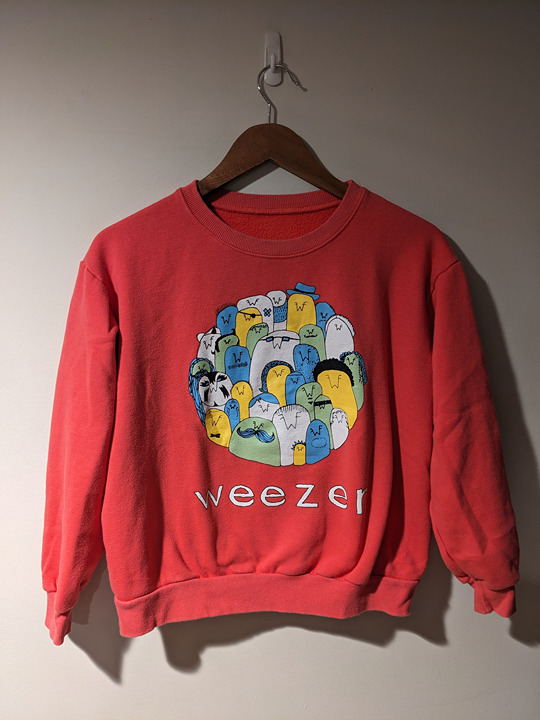 Vintage 2010's Weezer Band Tour Peach Pink Red Woman's Medium Sweatshirt
