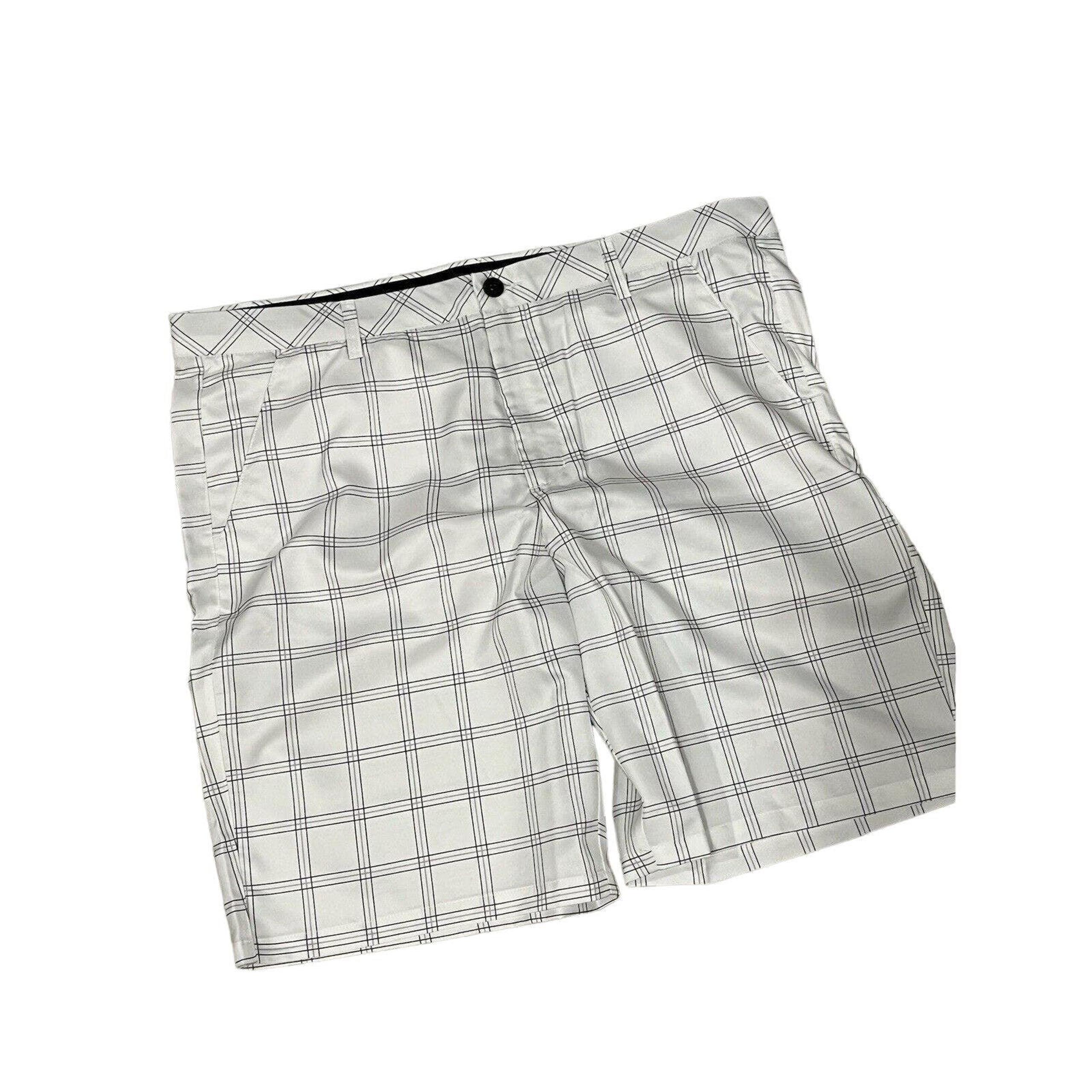 Men's Tek Gear White Plaid Golf Shorts Size 40 NWT #159