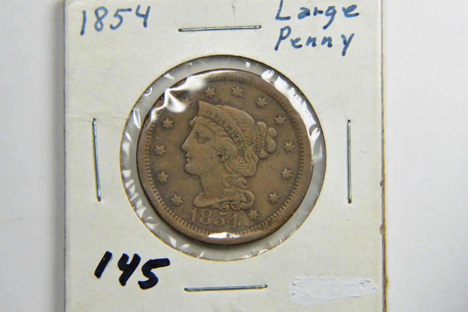 1854 Braided Hair Large Cent | Very Fine Detail - Bent *M113