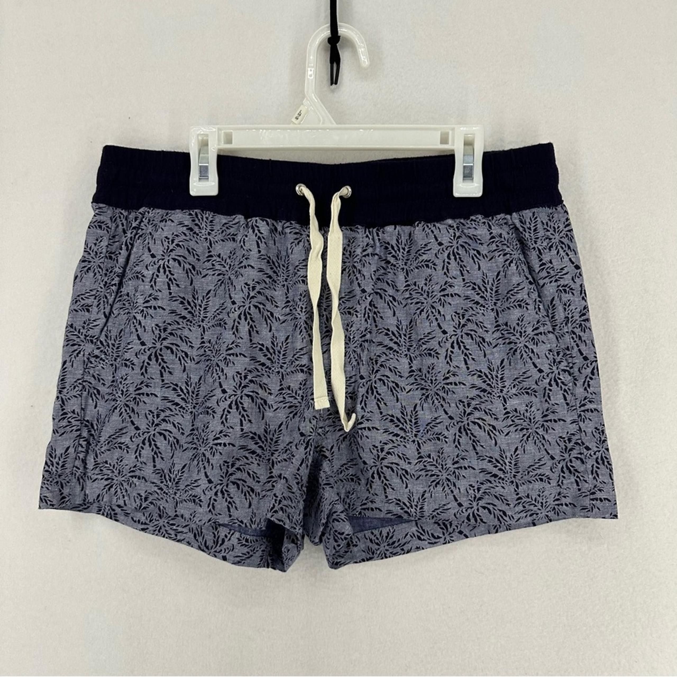 J.Crew Palm Tree Casual Pull On Shorts Womens 4 Blue