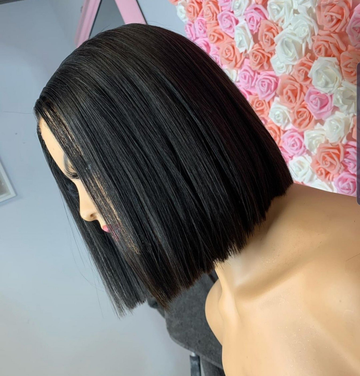 Celebrity human lace closure 360 black bob