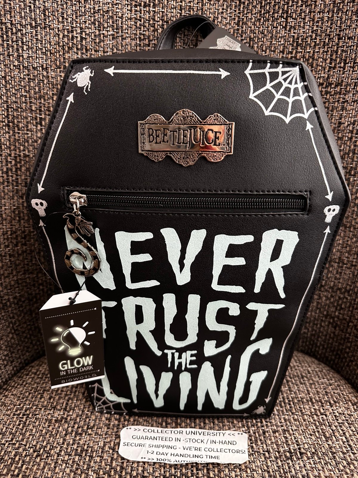 Beetlejuice Glow In The Dark Coffin Backpack Bag