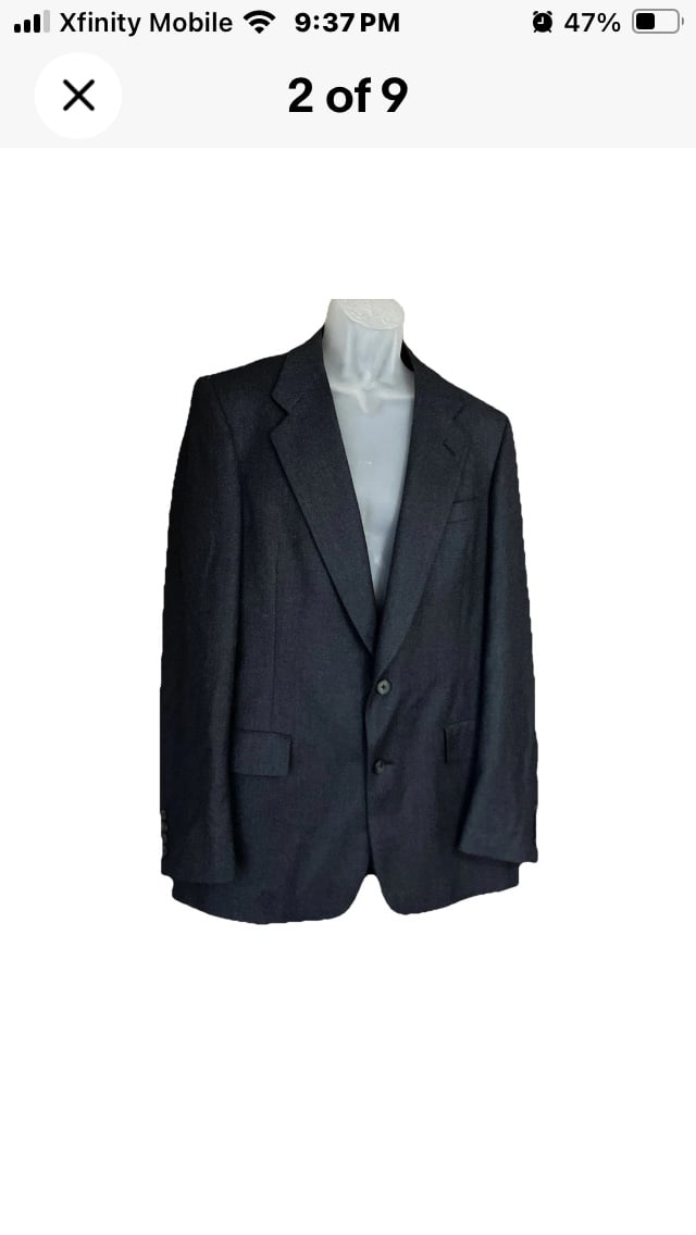 Christian Dior Monsieur VTG Wool Men Gray 2 Button Long Sleeve Blazer Jacket 48L