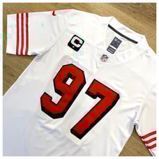 49ers Jersey Nick Bosa authentic quality Captain patch