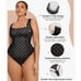 SHAPELLX Size 2XL Lace Body Suits for Women Tummy Control Black Shapewear Bodysu