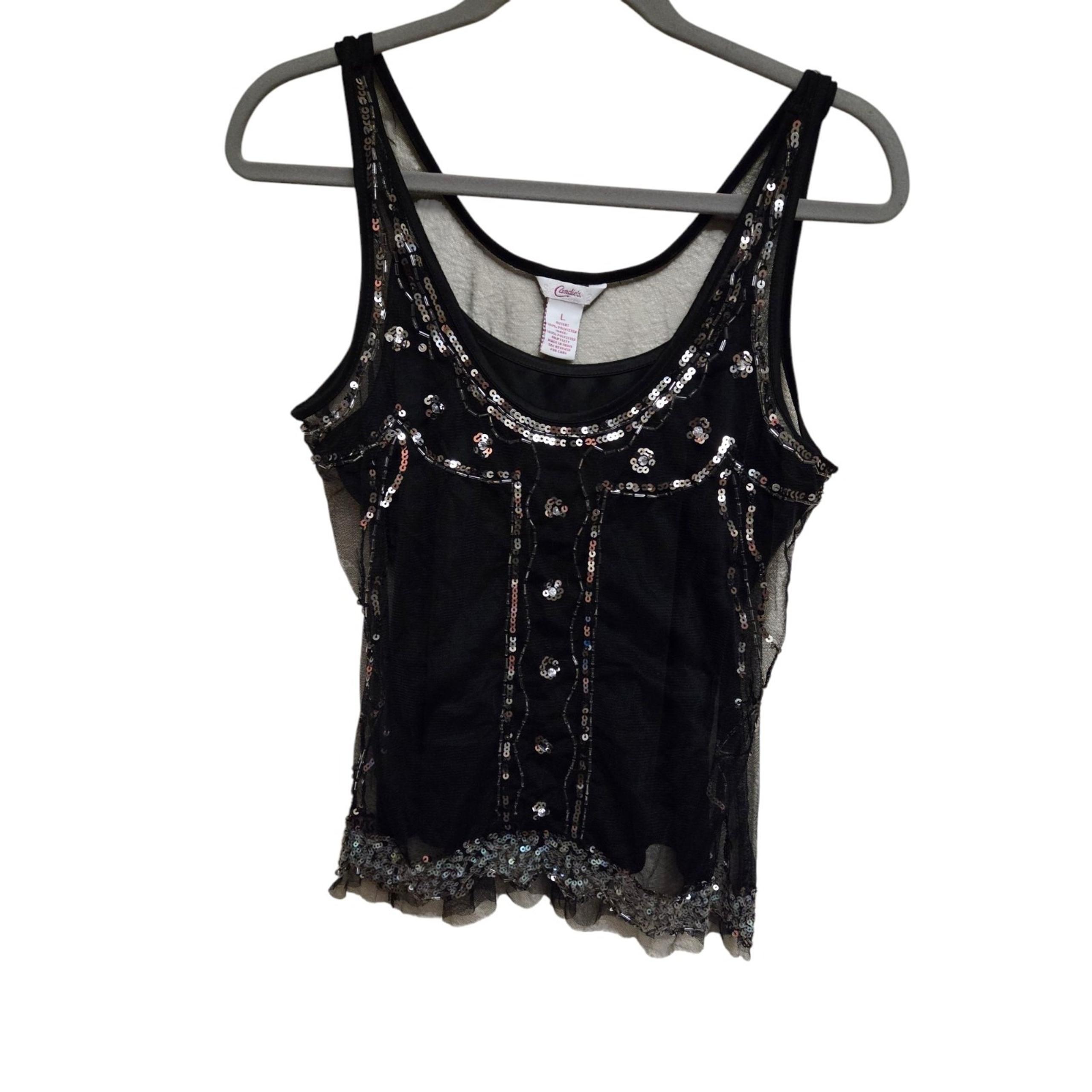 Candies Vintage Y2K 90s Sequined Party Top Cami Size L  Womens