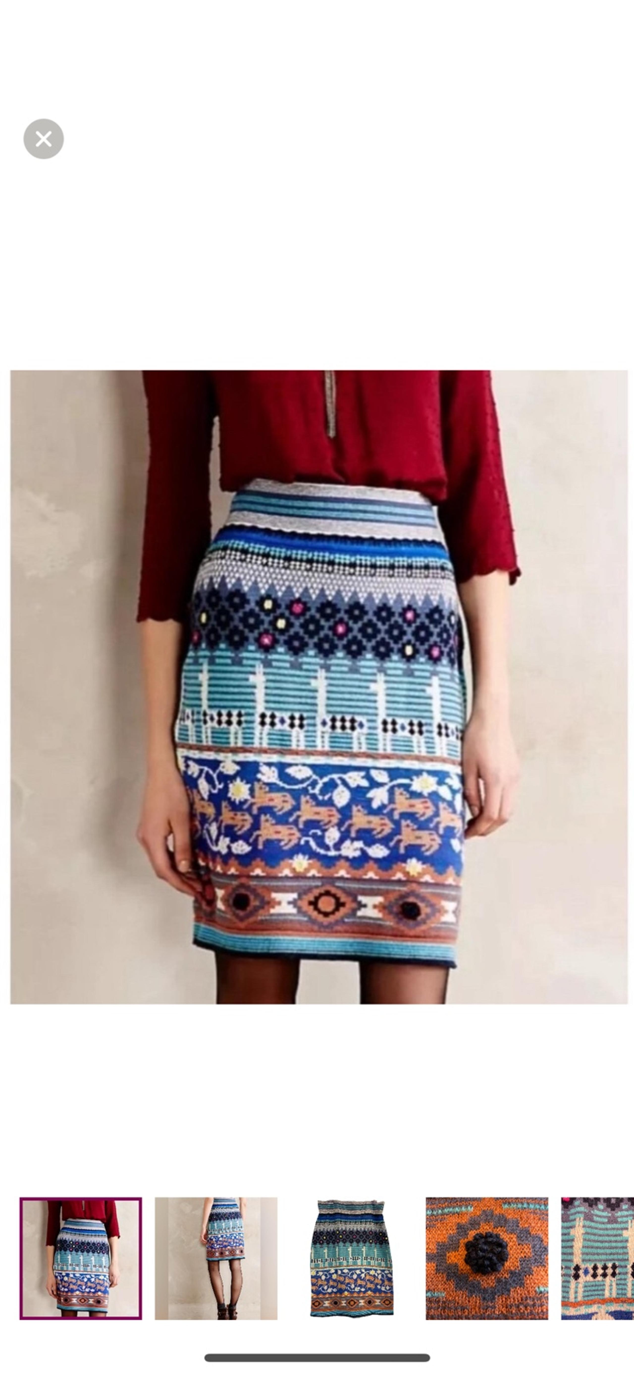HWR Anthropologie knit llama skirt M