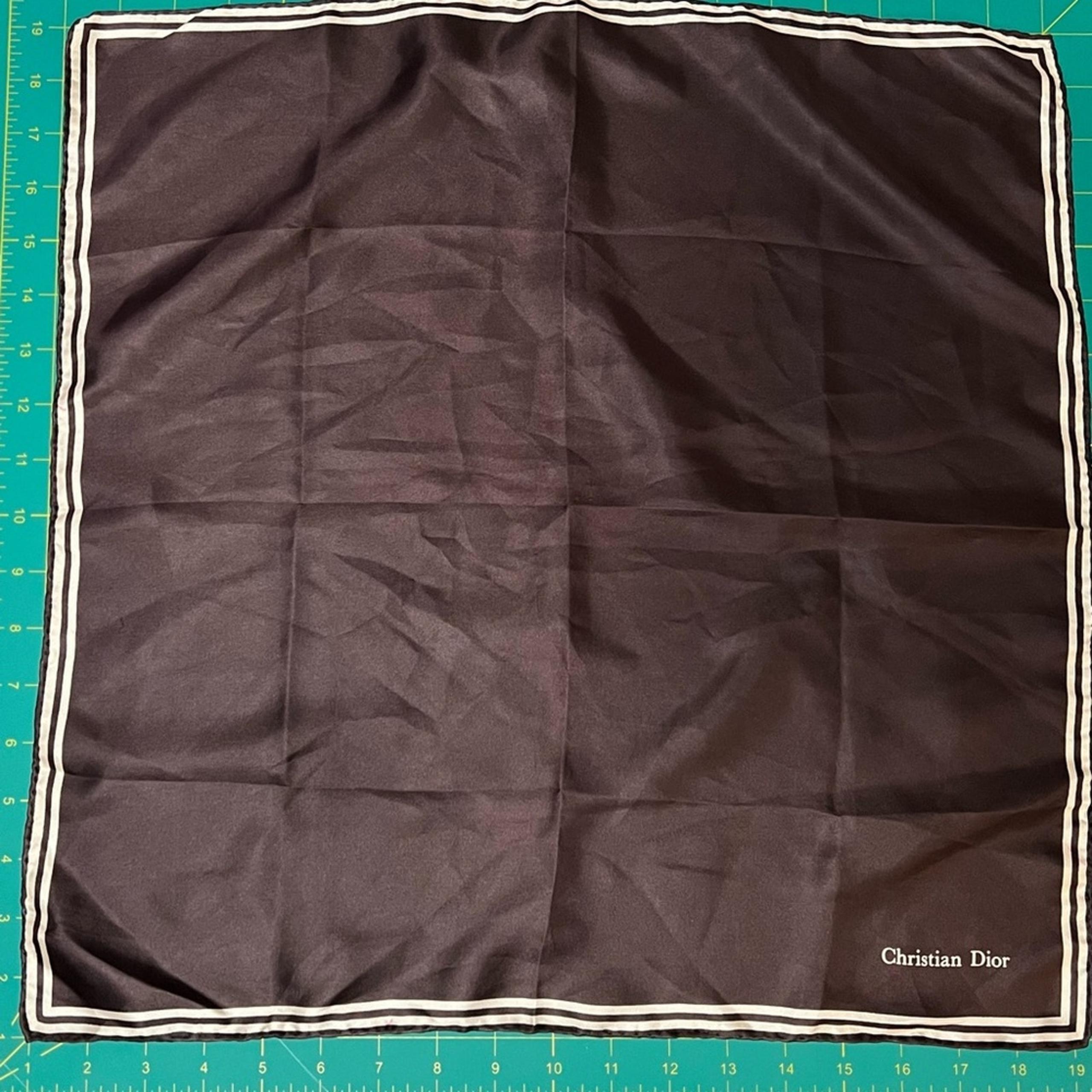 Vintage Christian Dior Silk Scarf Chocolate Brown