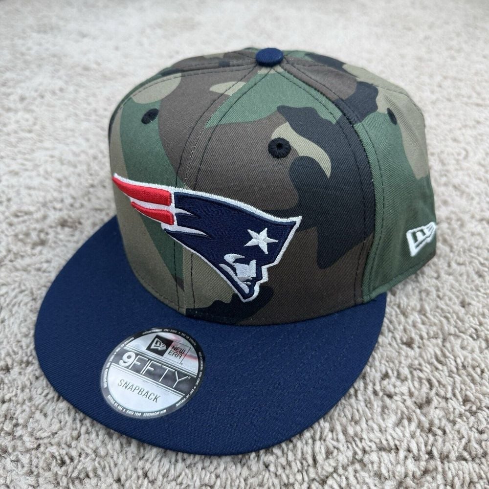 New England Patriots Hat New Era 9Fifty Woodland Camo Snapback Patch Logo Cap