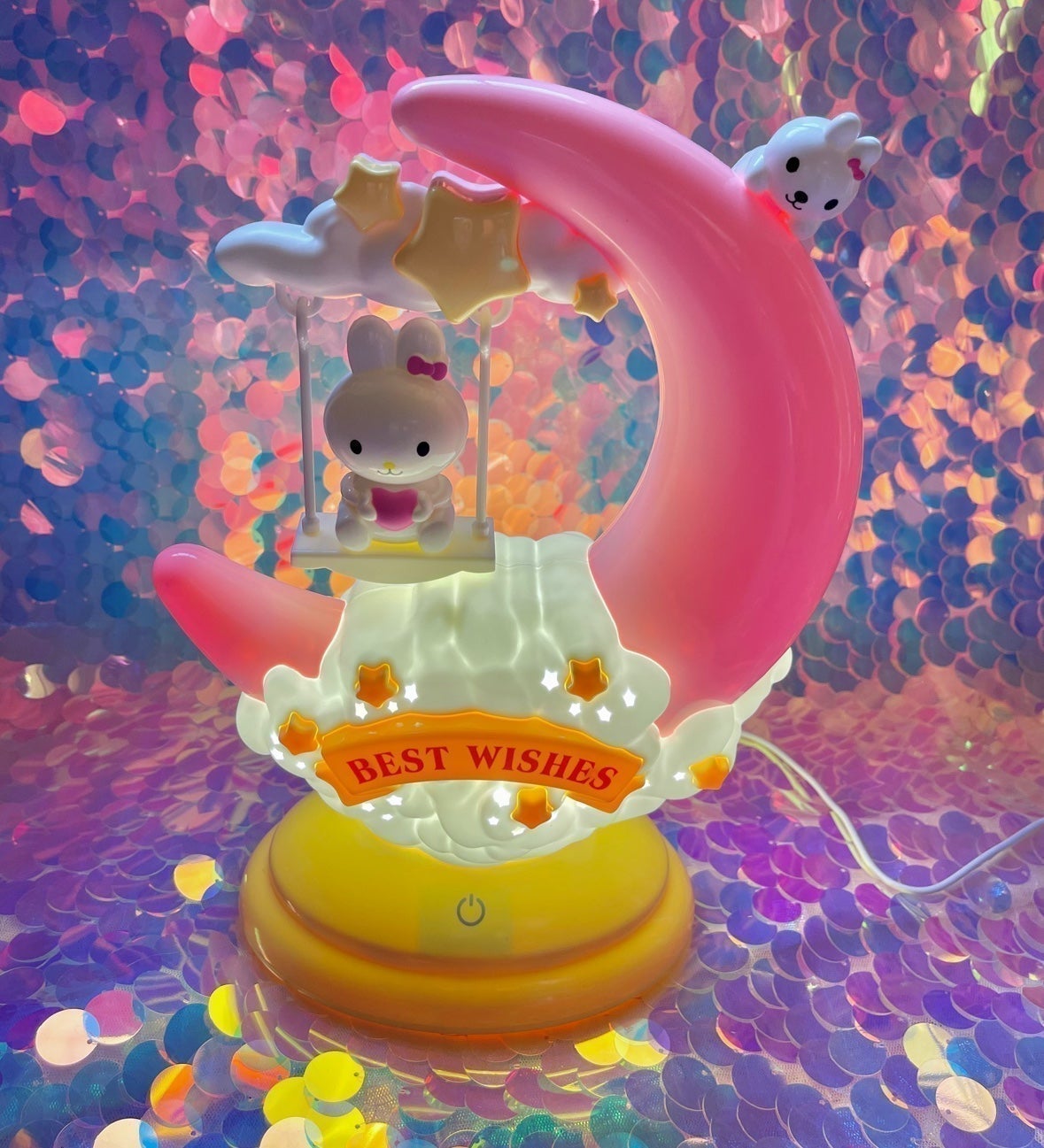 Best Wishes Bunny Clouds & Moon Lamp
