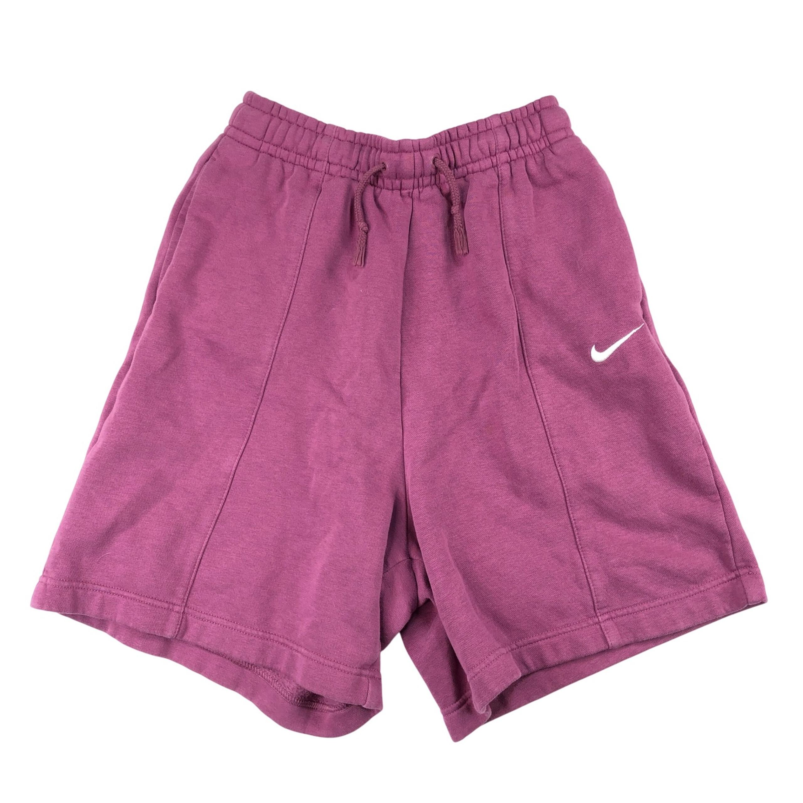 Nike Club Sportswear Fleece Shorts Women XS Swoosh Mulberry Cotton Sporty Active