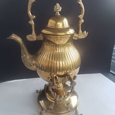 Vintage brass Kettle teapot with stand a