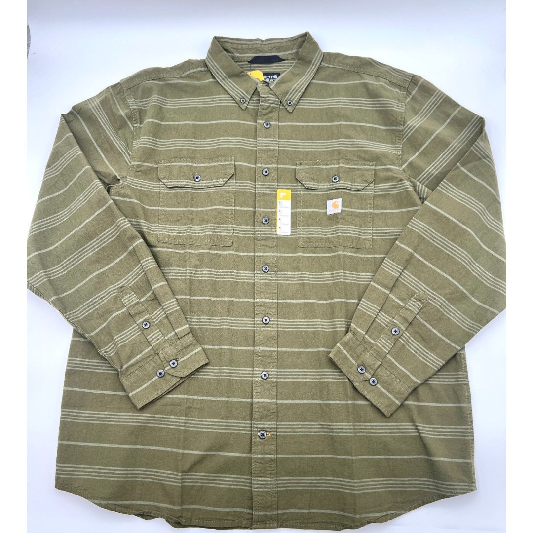 Carhartt Loose Fit Midweight Chambray Long-Sleeve Plaid Shirt Men's XL Tall NWT