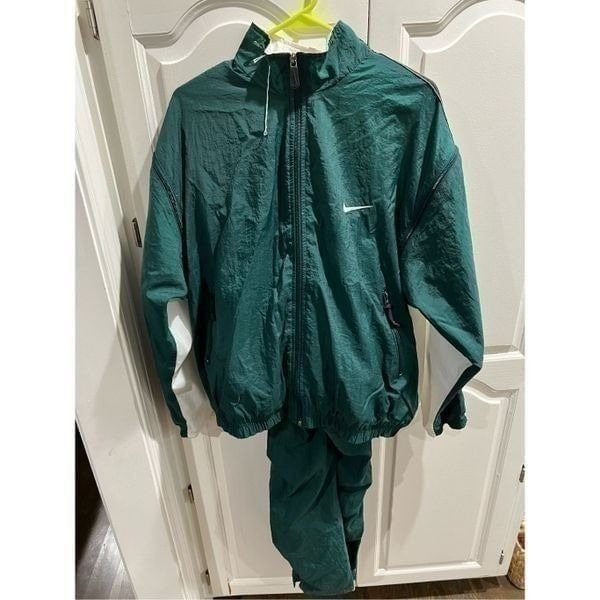 Vintage Nylon Nike Air 90s VTG Retro Size XL Track Suit Green Windbreaker Rare