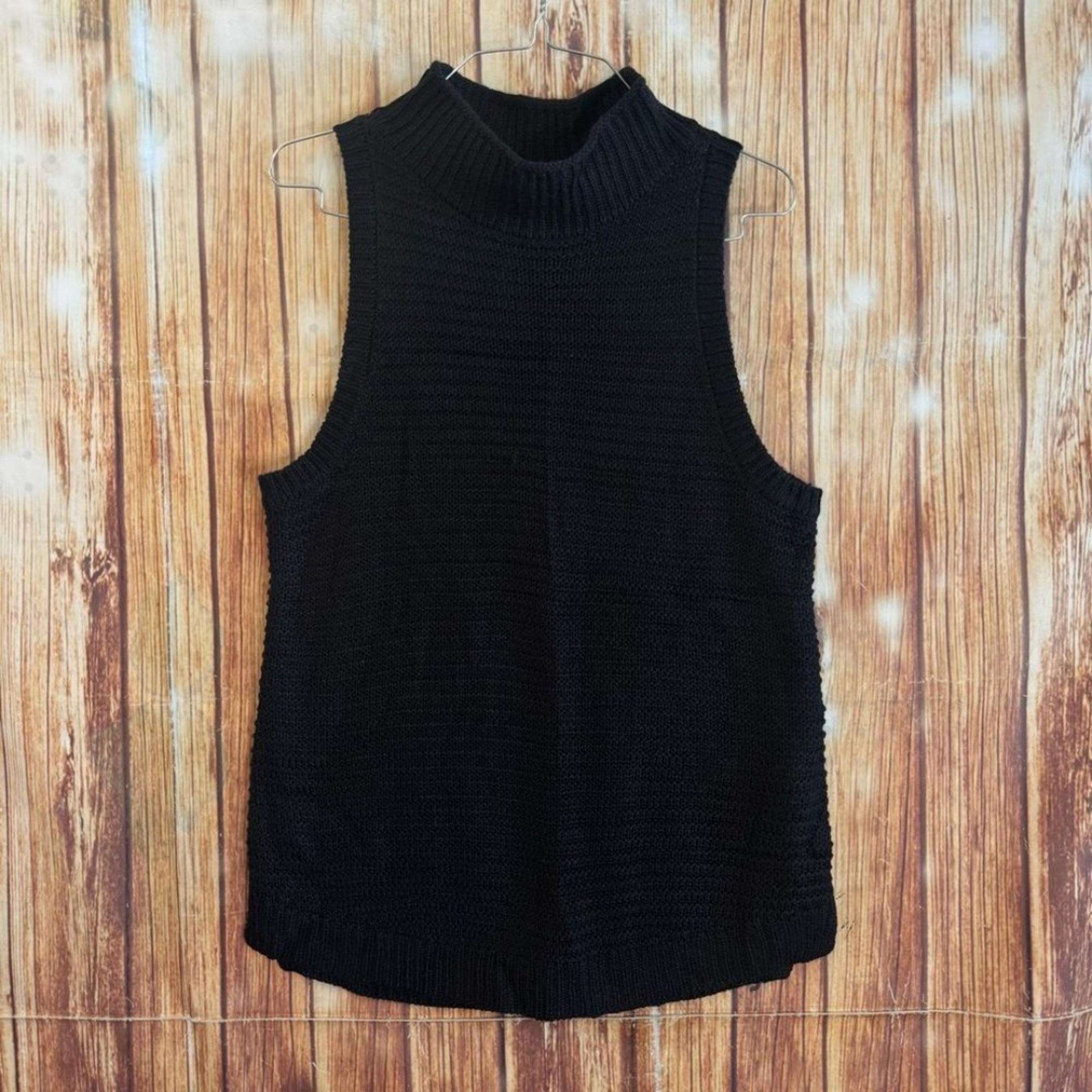 Cotton On Women’s Sleeveless Mock Neck Black Knitted Blouse Size Medium