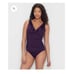 NEW Lauren Ralph Lauren Swimsuit One Piece Slimming Purple Eggplant Ruffle 16 XL