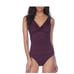 NEW Lauren Ralph Lauren Swimsuit One Piece Slimming Purple Eggplant Ruffle 16 XL