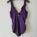 NEW Lauren Ralph Lauren Swimsuit One Piece Slimming Purple Eggplant Ruffle 16 XL