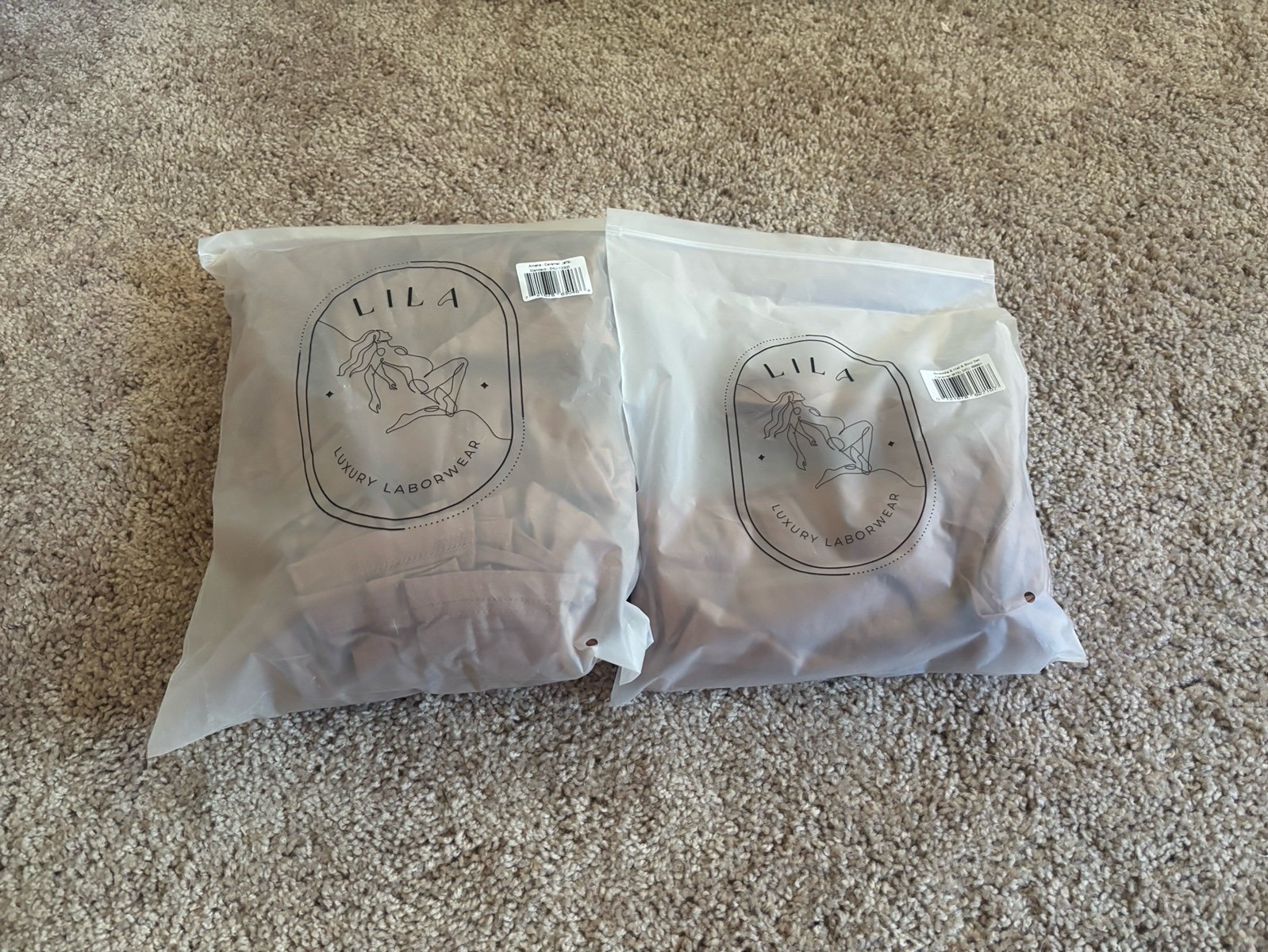 Labor gown with matching swaddle and bow