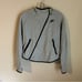 Nike Tech Gray Asymmetrical Zipper Butterfly Back Cropped Hoodie Size Small