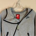 Nike Tech Gray Asymmetrical Zipper Butterfly Back Cropped Hoodie Size Small